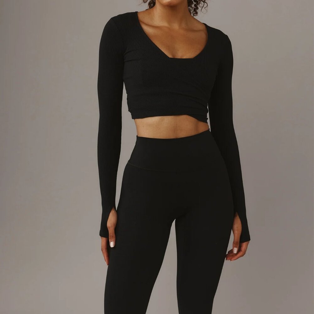 Monday Swimwear Yosemite Top - Black Rib NWT